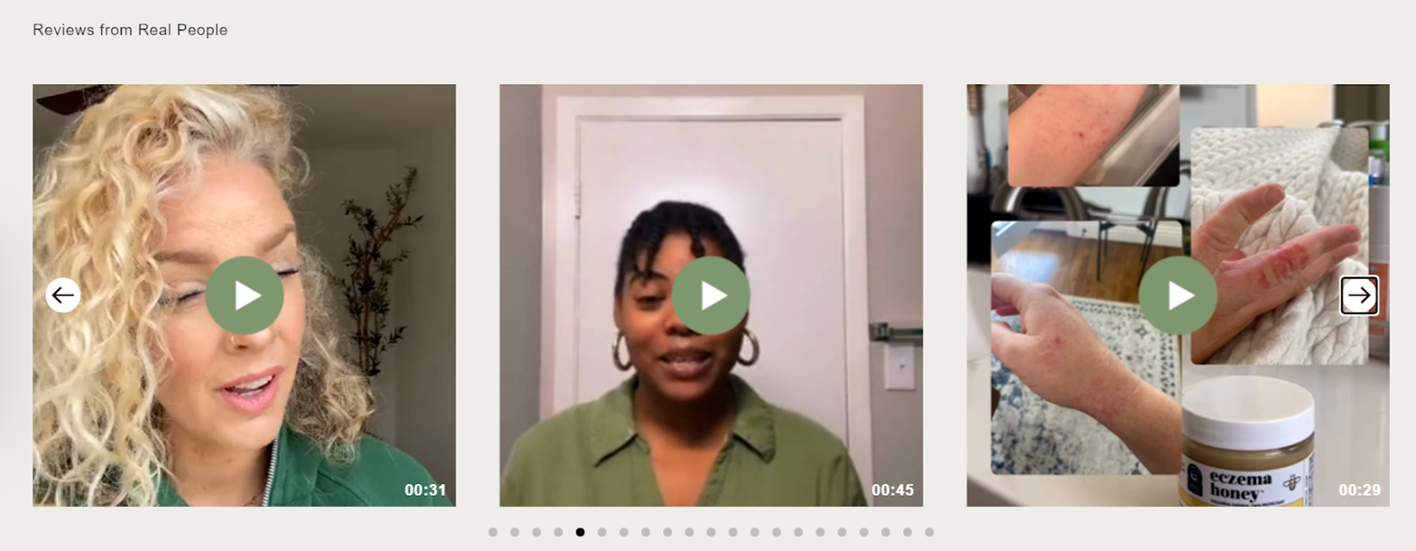 UGC videos on website